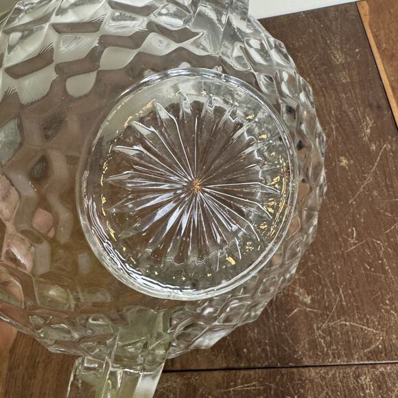 Vintage Clear Glass Fostoria American Cubist Crystal Handled Trophy Bowl - Picture 6 of 9